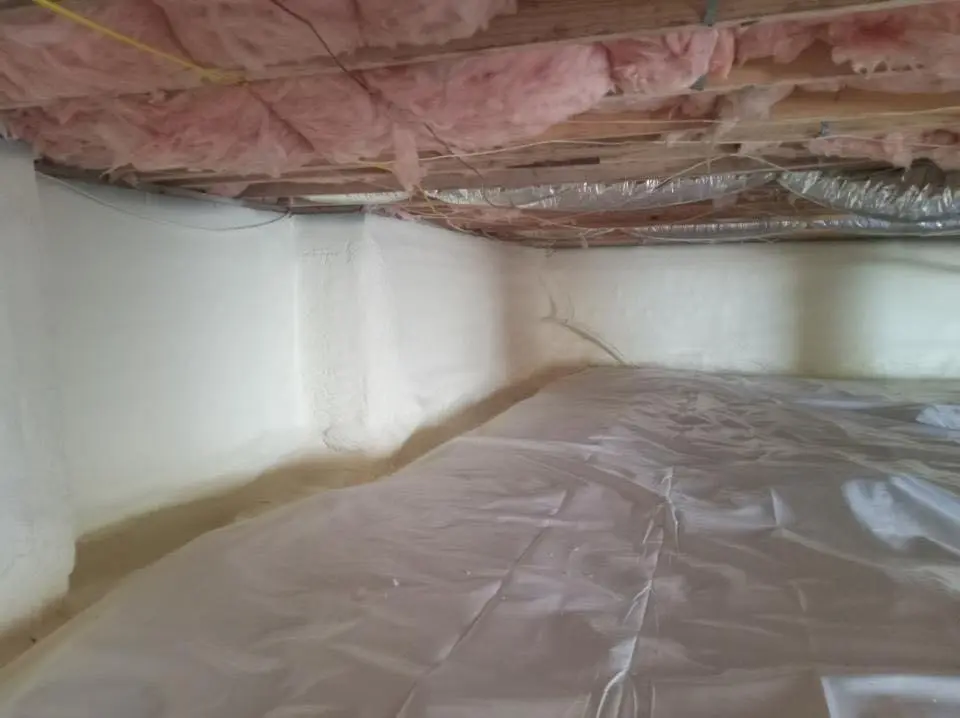 Crawl space encapsulation with closed-cell spray foam for Flat Roof Repair in Decatur
